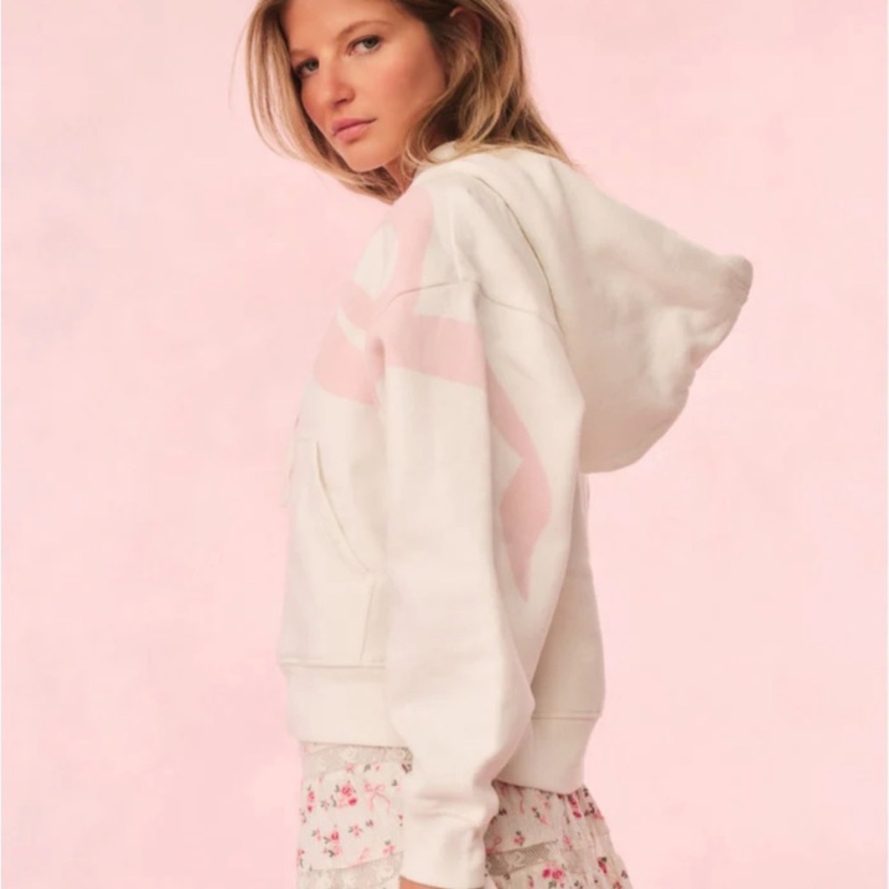 Loveshackfancy Brunella cropped bow hoodie. - Picture 2 of 15